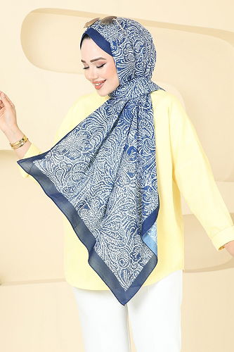 moda selvim Scarf 146IPK758 Navy Blue - Thumbnail