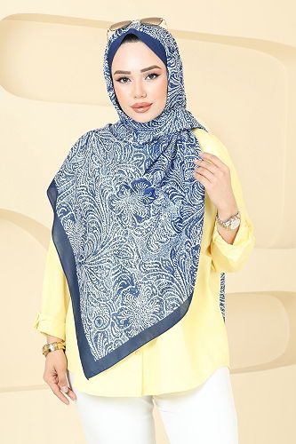 moda selvim Scarf 146IPK758 Navy Blue - Thumbnail