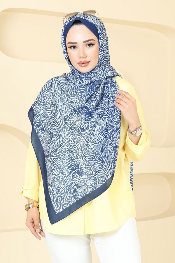 Modaselvim NET 20%+20% DISCOUNT IN THE CARD Scarf 146IPK758 Navy Blue
