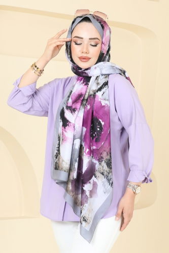 moda selvim Scarf 147IPK758 Gray - Thumbnail