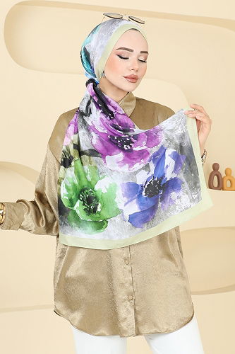 moda selvim شال أخضر فاتح 147IPK758 - Thumbnail