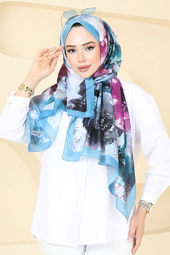 moda selvim Scarf 147IPK758 Light Petroleum - Thumbnail