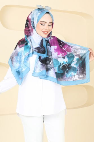 moda selvim شال بترولي فاتح 147IPK758 - Thumbnail
