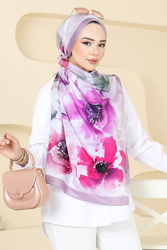 moda selvim Scarf 147IPK758 Light Rose Dried - Thumbnail