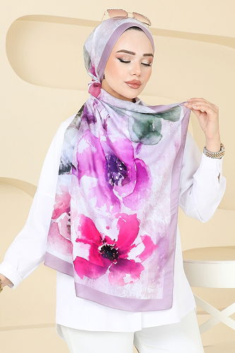 moda selvim شال وردي فاتح 147IPK758 - Thumbnail