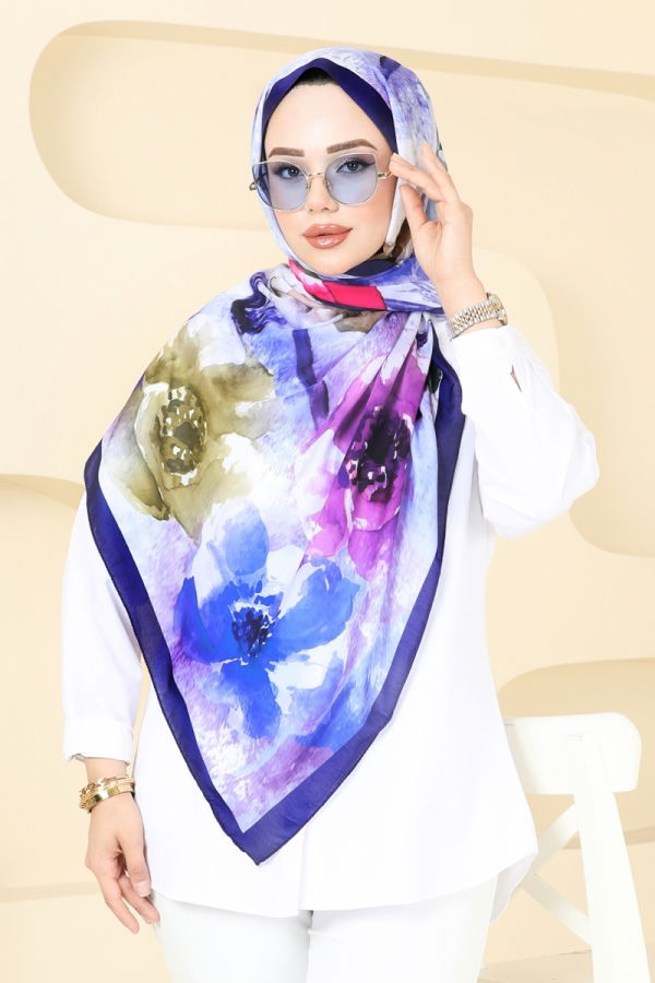Modaselvim NET 20%+20% DISCOUNT IN THE CARD Scarf 147IPK758 Navy Blue