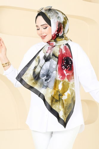 moda selvim Scarf 147IPK758 Oil Green - Thumbnail