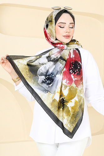 moda selvim Scarf 147IPK758 Oil Green - Thumbnail