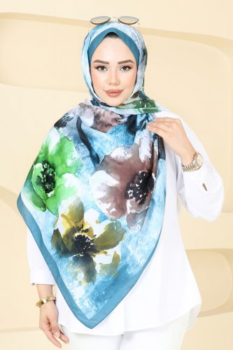 moda selvim Scarf 147IPK758 Petroleum - Thumbnail