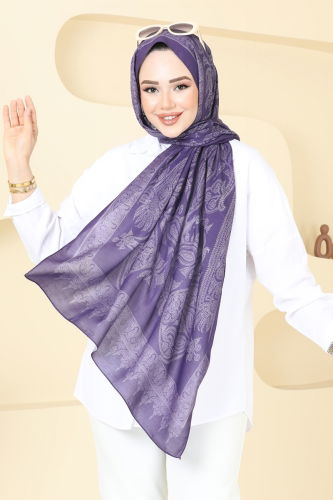 moda selvim شال ليلكي غامق 148IPK758 - Thumbnail