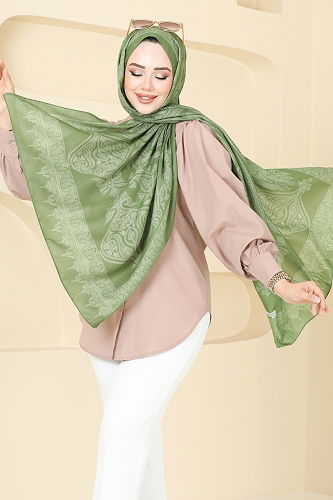moda selvim Scarf 148IPK758 Green - Thumbnail