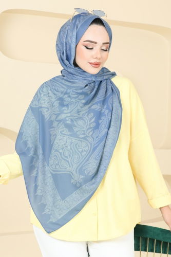 moda selvim شال ازرق 148IPK758 - Thumbnail