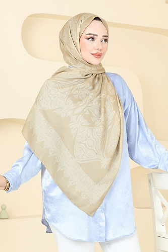 moda selvim شال أخضر فاتح 148IPK758 - Thumbnail