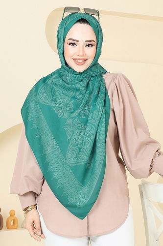 moda selvim Scarf 148IPK758 Light Petroleum - Thumbnail