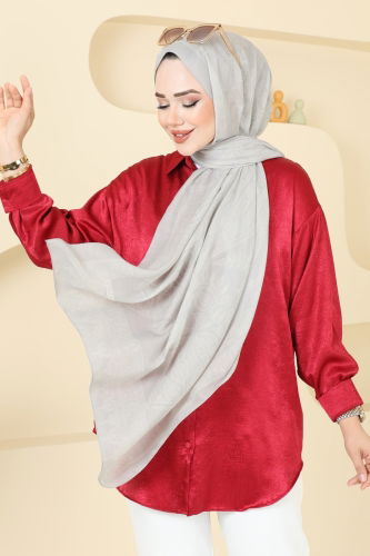 moda selvim Scarf 148IPK758 Silver - Thumbnail