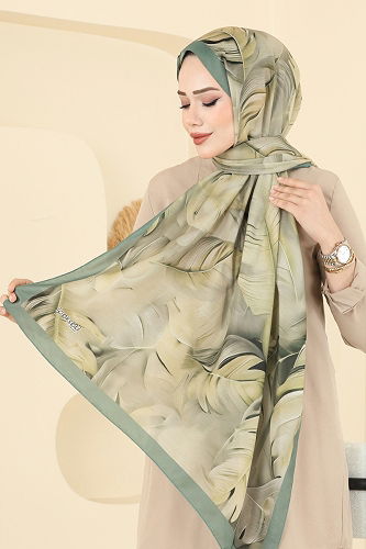moda selvim Scarf 149IPK758 Almond Green - Thumbnail