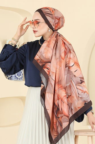 moda selvim Scarf 149IPK758 Brown - Thumbnail