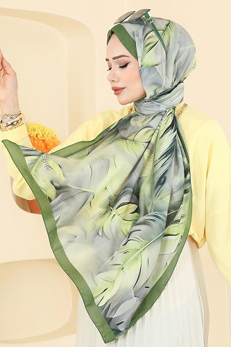 moda selvim شال اخضر عفني 149IPK758 - Thumbnail