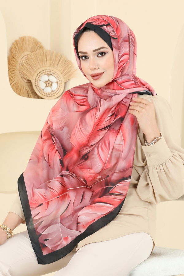 Modaselvim شالات شال أحمر و أسود 149IPK758