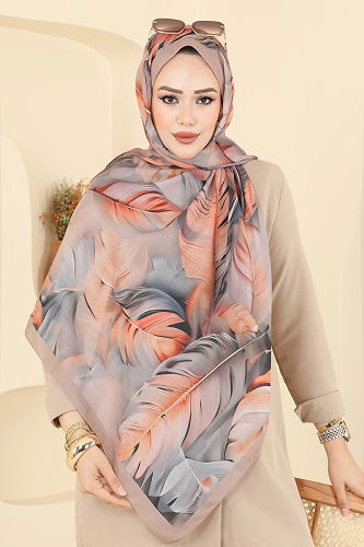 moda selvim Scarf 149IPK758 Salmon - Thumbnail