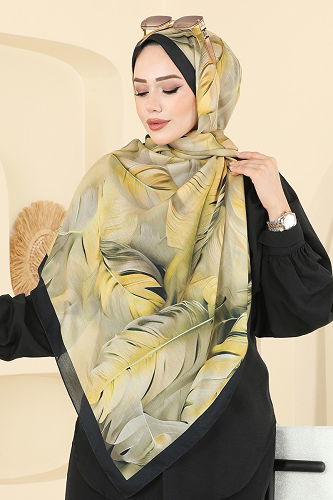 moda selvim Scarf 149IPK758 Yellow - Thumbnail