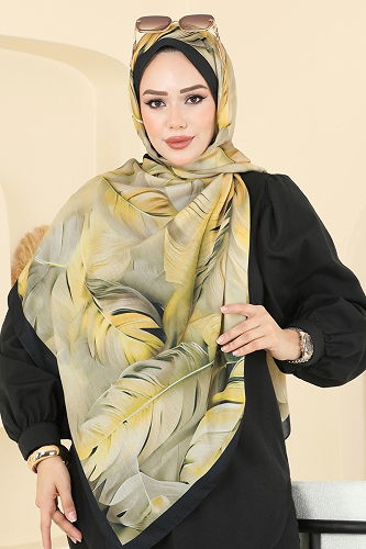 moda selvim Scarf 149IPK758 Yellow - Thumbnail