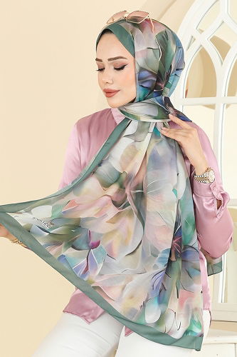 moda selvim شال أخضر عشبي 150IPK758 - Thumbnail