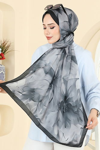 moda selvim شال أسود 150IPK758 - Thumbnail