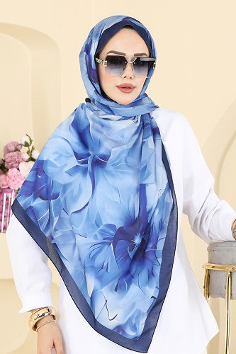 moda selvim Scarf 150IPK758 Navy Blue - Thumbnail