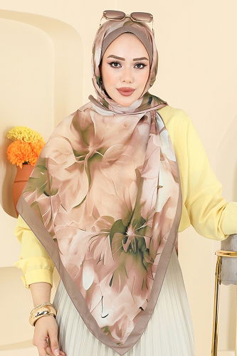 moda selvim شال بيج وردي 150IPK758 - Thumbnail