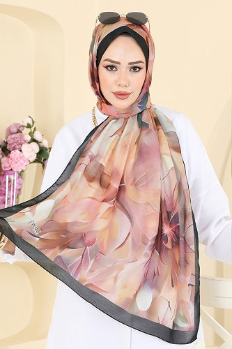 moda selvim Scarf 150IPK758 Vision&Black - Thumbnail