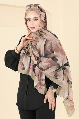 moda selvim Scarf 151IPK758 Beige - Thumbnail