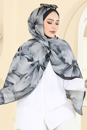 moda selvim Scarf 151IPK758 Black - Thumbnail