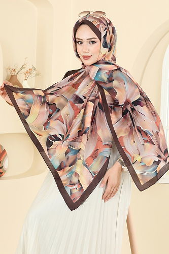 moda selvim Scarf 151IPK758 Brown - Thumbnail