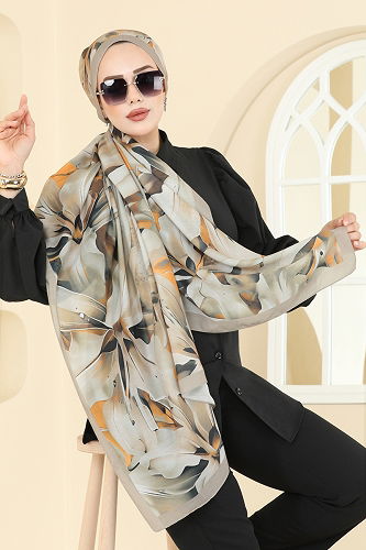 moda selvim شال خردلي 151IPK758 - Thumbnail