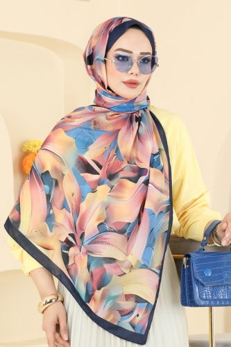 I.P.K. - Scarf 151IPK758 Powder & Navy Blue