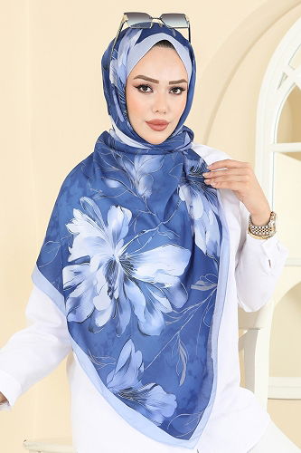 moda selvim Scarf 152IPK758 Baby Blue - Thumbnail