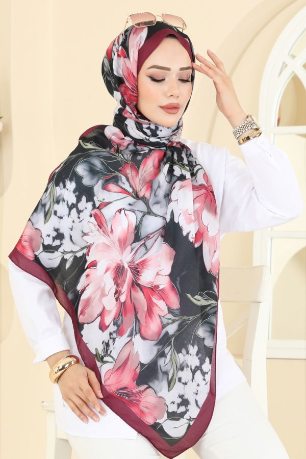 Modaselvim Shawls Scarf 152IPK758 Burgundy