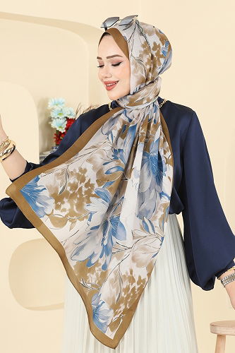 moda selvim شال خردلي غامق 152IPK758 - Thumbnail