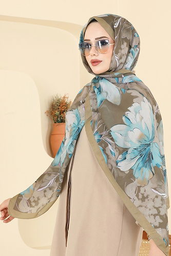 moda selvim Scarf 152IPK758 Light Khaki - Thumbnail