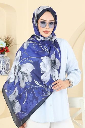 moda selvim شال كحلي 152IPK758 - Thumbnail