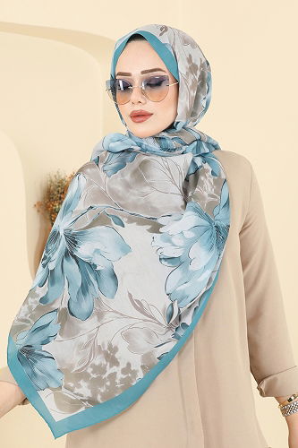 moda selvim شال تركواز 152IPK758 - Thumbnail