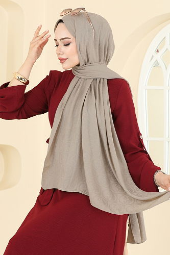 moda selvim شال بيج فاتح 153IPK758 - Thumbnail