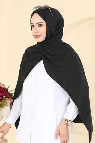 moda selvim شال أسود 153IPK758 - Thumbnail