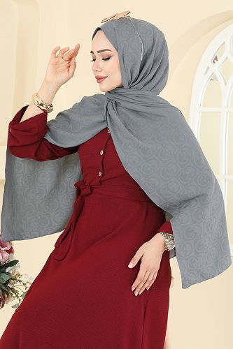 moda selvim شال رمادي 153IPK758 - Thumbnail