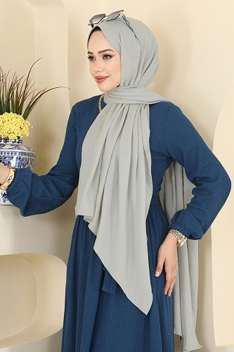 moda selvim Scarf 153IPK758 Light Gray - Thumbnail