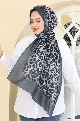 moda selvim Scarf 154IPK758 Anthracite - Thumbnail