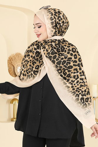 moda selvim شال بيج 154IPK758 - Thumbnail