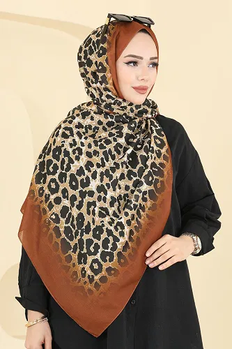 moda selvim شال بني 154IPK758 - Thumbnail