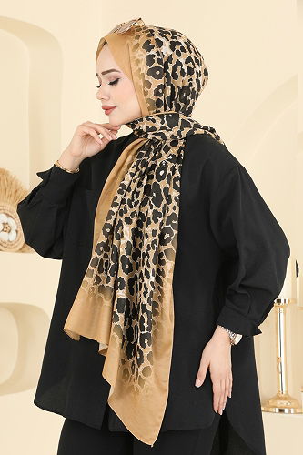 moda selvim Scarf 154IPK758 Mustard - Thumbnail